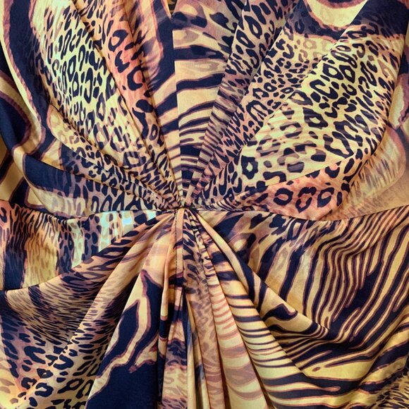 Marciano by Guess Gold Muse Animal Print Dress size S - Picture 2 of 4